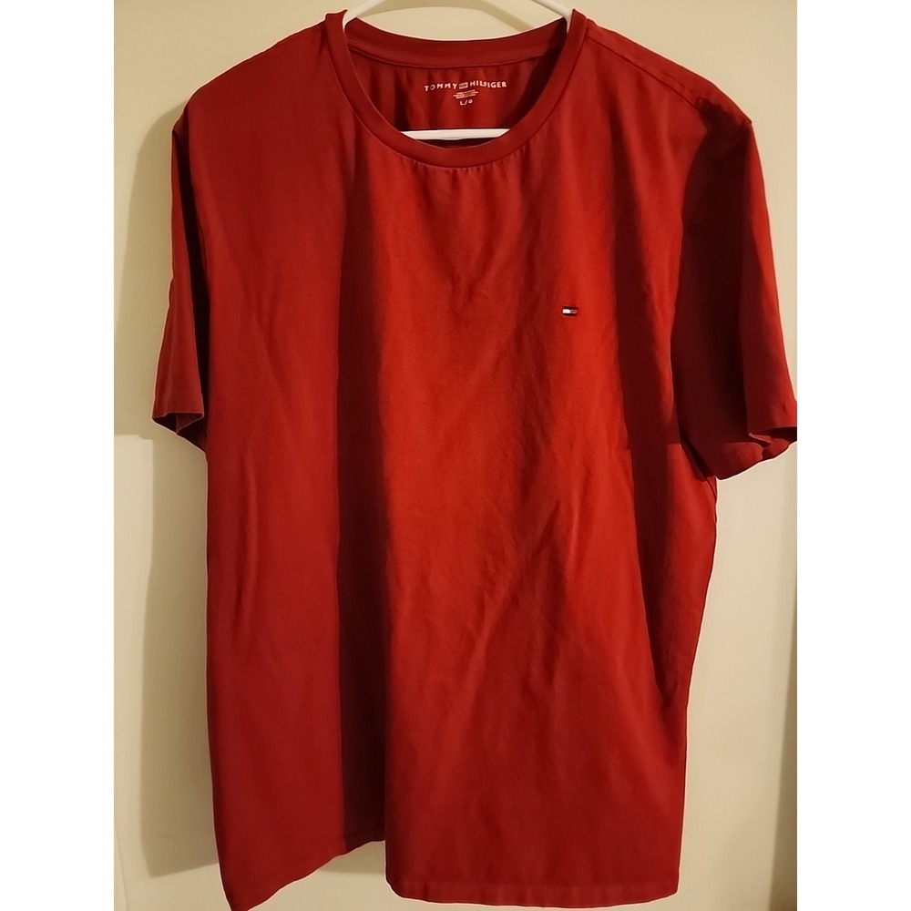 Tommy Hilfiger Red T-Shirt Adult Size L Vintage